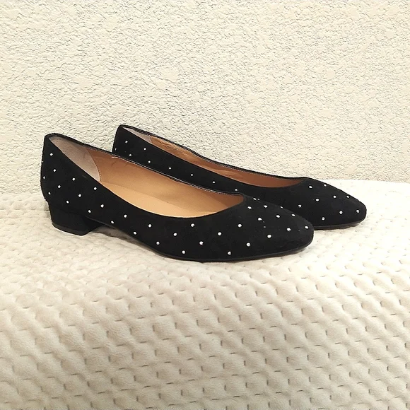 Sesto Meucci Studded Pumps Flats Leather Suede Sz 9.5 NWB - Picture 2 of 9